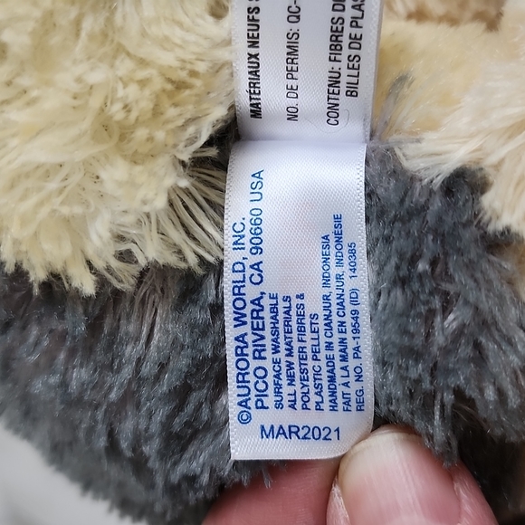 Aurora Wolf Stuffed Animal plush Wily Wolf tan and gray - Picture 10 of 10